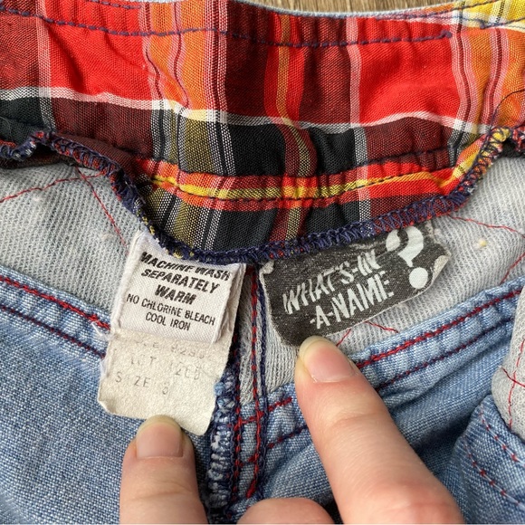 Super Cute Vintage 70s Distressed XXS 22” “What’s In a Name?” Bell Bottom Jeans - Picture 4 of 16